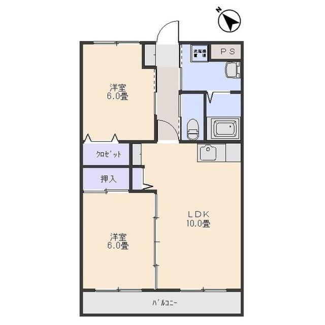 サントリーニマンション(2LDK/2階)の間取り写真