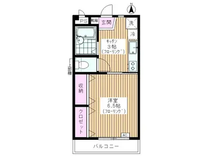 グランメゾン東新町(1K/2階)の間取り写真