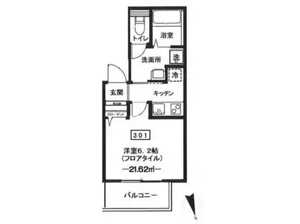 エスポワールアケボノ(1K/3階)の間取り写真