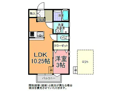 サンハウス石川(1LDK/2階)の間取り写真
