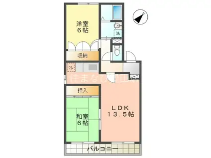 ハートピア22(2LDK/3階)の間取り写真