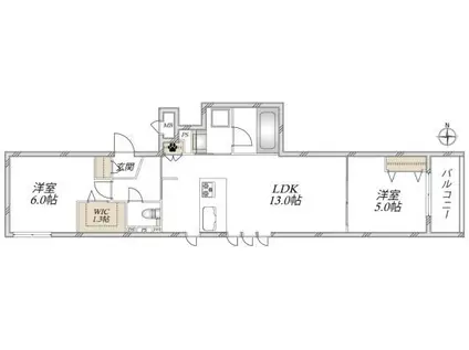 成増1丁目メゾン(2LDK/3階)の間取り写真