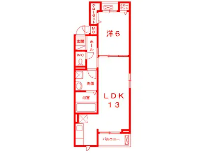 シーサイド高浜台I(1LDK/2階)の間取り写真