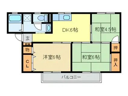 エレガントハイツ(3DK/2階)の間取り写真