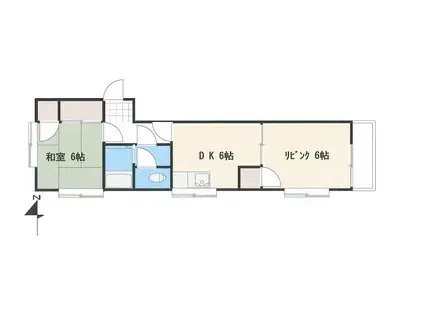 レジデンス・ジュン(2DK/2階)の間取り写真