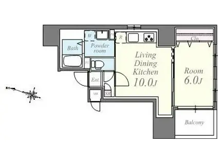 エクセレント 1(1LDK/4階)の間取り写真