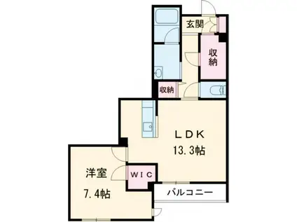 リラフォートタカマツ(1LDK/2階)の間取り写真