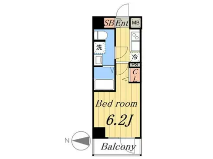 CREVISTA北綾瀬(1K/9階)の間取り写真