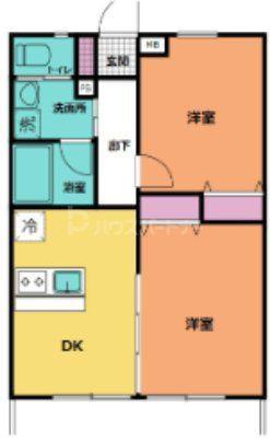 アステリア(2DK/1階)の間取り写真