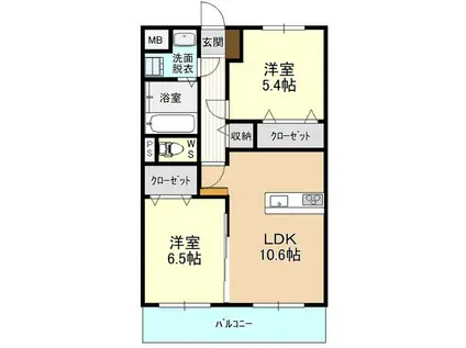 セントラル(2LDK/3階)の間取り写真
