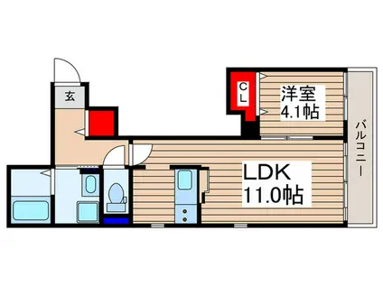 フルラージュ(1LDK/2階)の間取り写真