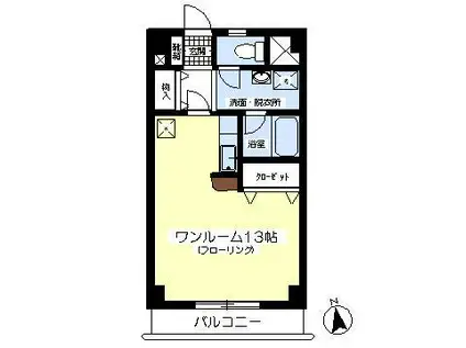 シャナイア仙台(ワンルーム/1階)の間取り写真