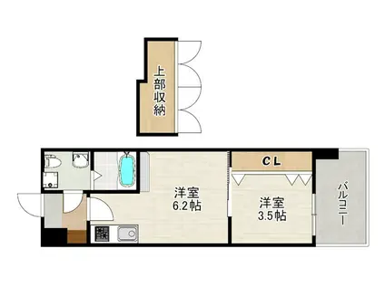 NO54 WES PROJECT博多駅南(1DK/7階)の間取り写真