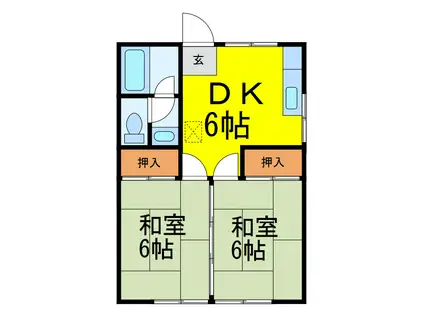 コーポ阿香坂(2DK/1階)の間取り写真