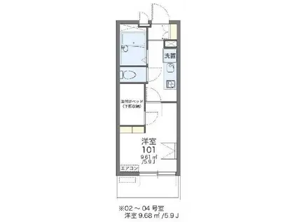 レオパレスWAO WAO(1K/3階)の間取り写真