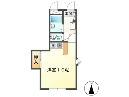 天神クレスト(ワンルーム/2階)の間取り写真