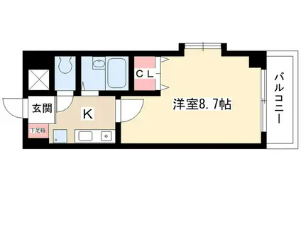 シティライフ藤ヶ丘(1K/4階)の間取り写真