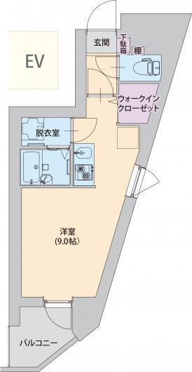 ベルガモット梅屋敷(ワンルーム/5階)の間取り写真