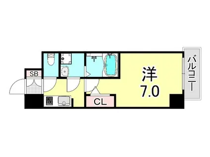 ワールドアイ神戸ハーバーランドII(1K/4階)の間取り写真