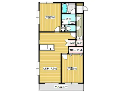 オリーブハウス(2LDK/1階)の間取り写真
