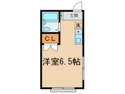 ヒルタハイツ(ワンルーム/2階)の間取り写真