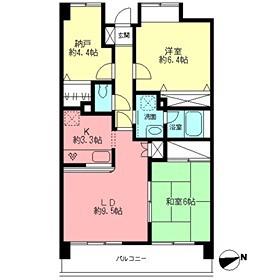ロワジール湘南(2SLDK/4階)の間取り写真