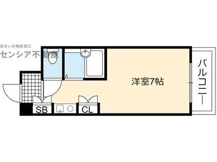 インターナショナル関目(ワンルーム/6階)の間取り写真