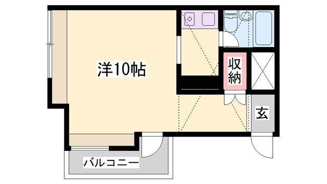 宝殿ヤングパレス(ワンルーム/2階)の間取り写真