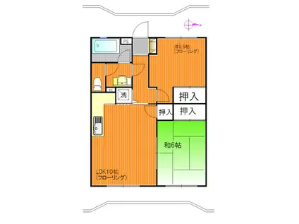 老松レジデンス(2LDK/7階)の間取り写真