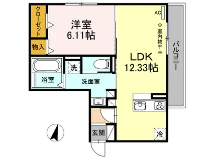 レイワ・フジ(1LDK/3階)の間取り写真