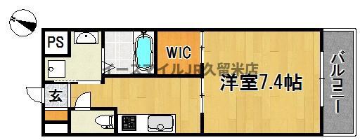 ALETTA合川町(1K/6階)の間取り写真