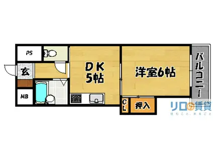 上新庄駅前グランドハイツ北(1DK/3階)の間取り写真