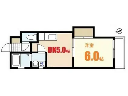 春夏秋冬(1DK/5階)の間取り写真