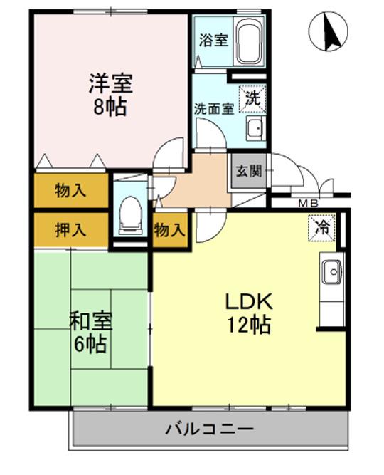 セジュール壹番館(2LDK/2階)の間取り写真