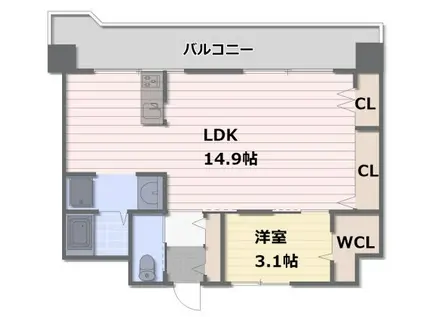 グリーンハイツ竹井(1LDK/4階)の間取り写真