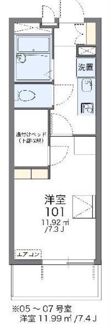 レオパレスブリエスト(1K/4階)の間取り写真