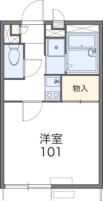 上新井レジデンス(1K/2階)の間取り写真