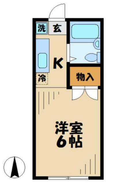 南野ハイツA号棟(1K/1階)の間取り写真