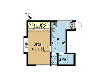 エステート松島(1K/1階)の間取り写真