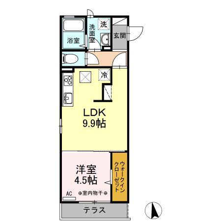 RIQUEZA上面(1LDK/1階)の間取り写真