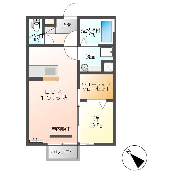 アザレアガーデン(1LDK/2階)の間取り写真