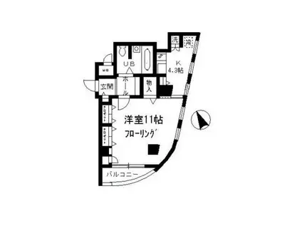 エスペランサ平河町(1K/2階)の間取り写真