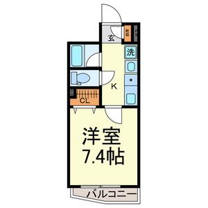 アメニティ覚王山(1K/1階)の間取り写真