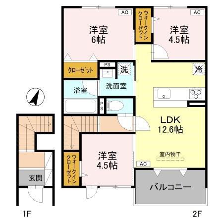 グラン・マーレ(3LDK/2階)の間取り写真