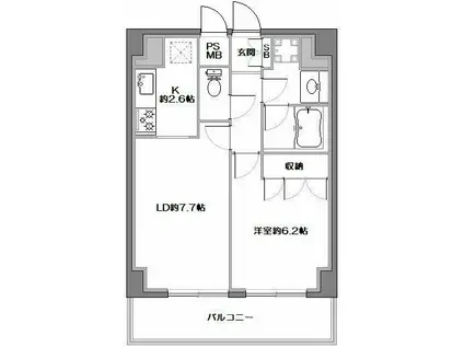 藤和シティコープ新中野III(1LDK/5階)の間取り写真