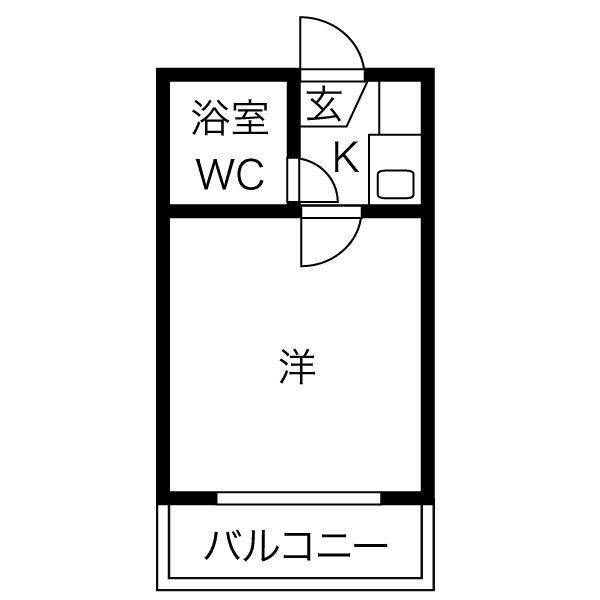 アルシャイン御幸(1K/2階)の間取り写真