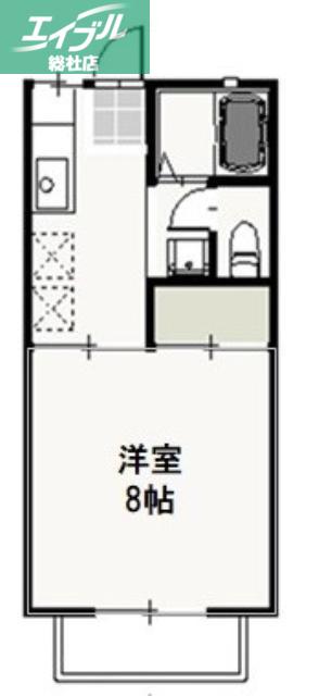 コーポ・レーベンB(1K/2階)の間取り写真