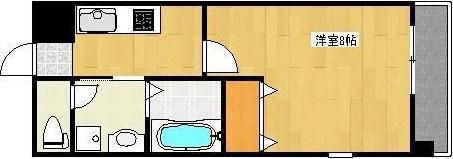 カーネリアン新屋敷(1K/6階)の間取り写真