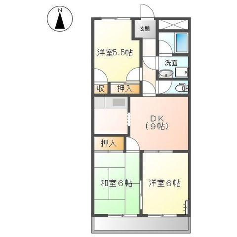 ENJYOII(3DK/5階)の間取り写真