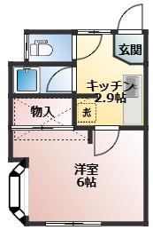 サンハイム(1K/2階)の間取り写真
